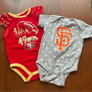 49er & SF onesies 6-9mo.
